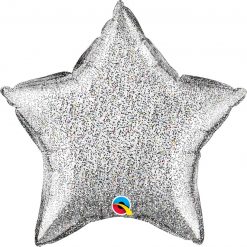 20" / 51cm Star Glittergraphic Silver Qualatex #88859