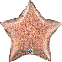 20" / 51cm Star Glittergraphic Rose Gold Qualatex #88949