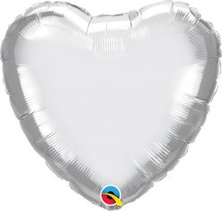 18″ / 46cm Heart Chrome® Silver Qualatex #90034