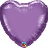 18″ / 46cm Heart Chrome® Purple Qualatex #90048