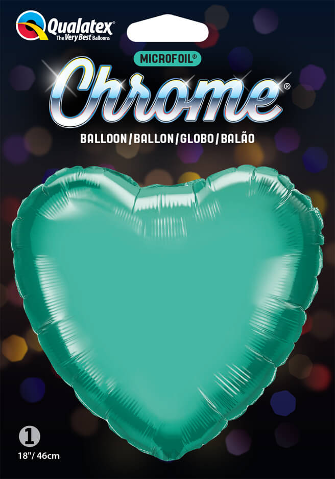 18″ / 46cm Heart Chrome® Green Qualatex #90056