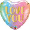18″ / 46cm Love You Pastel Ombre & Hearts Qualatex #97433