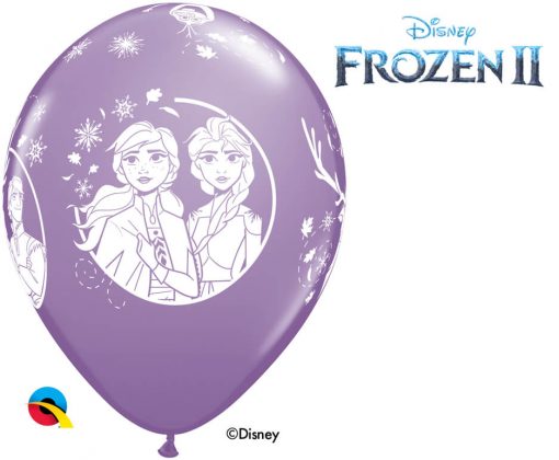 12" / 30cm 6szt Disney Frozen 2 Asst of Pale Blue, Spring Lilac Qualatex #99713