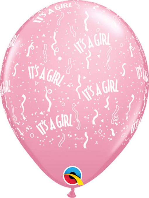 11" / 28cm It's A Girl-A-Round Pink Qualatex #11731-1