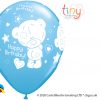 11" / 28cm Tiny Tatty Teddy Birthday Pale Blue Qualatex #12563-1