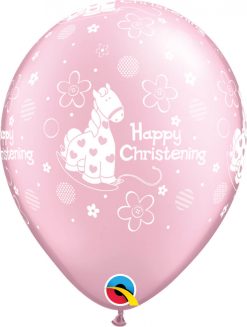 11" / 28cm Christening Soft Pony Pearl Pink Qualatex #14779-1