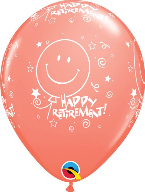 11" / 28cm 6szt Retirement! Smile-Face-A-Round Retail Asst Qualatex #18061