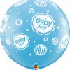 3' / 91cm Baby Boy Dots-A-Round Pale Blue Qualatex #18509-1