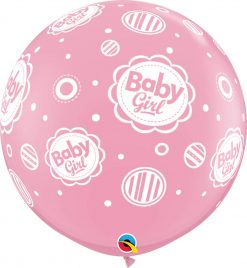 3' / 91cm Baby Boy Dots-A-Round Pink Qualatex #18510-1