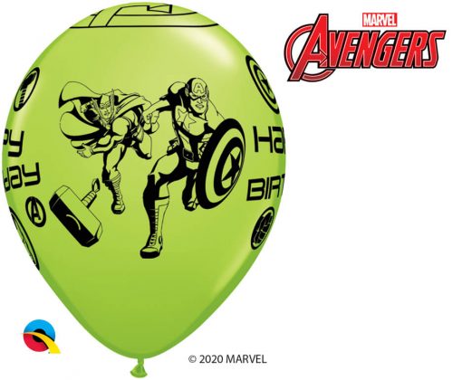 11" / 28cm MARVEL'S Avengers Assemble™ Birthday Assot of Red, Lime Green, Goldenrod, Robin's Egg Blue Qualatex #18674-1