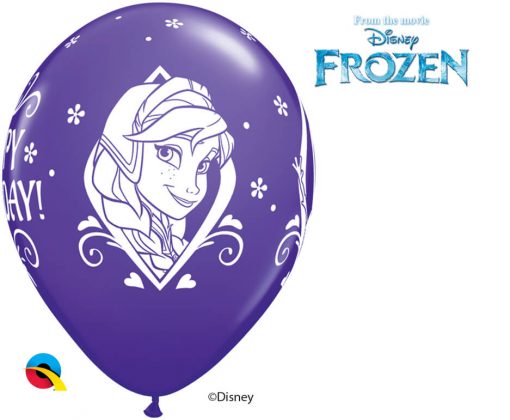11" / 28cm Disney Frozen Birthday Asst of Wild Berry, Purple Violet, Caribbean Blue, Robin's Egg Blue Qualatex #18676-1