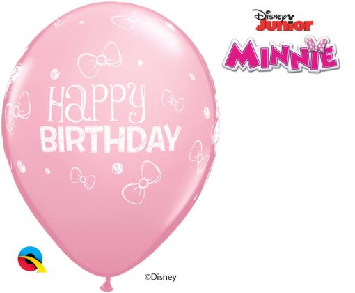 11" / 28cm Disney Minnie Mouse Birthday Asst of Wild Berry, Pink, Rose Qualatex #18686-1