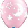 11" / 28cm Baby Moon & Stars Pearl Pink Qualatex #24940-1