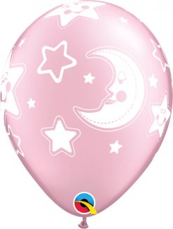 11" / 28cm Baby Moon & Stars Pearl Pink Qualatex #24940-1