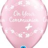 11" / 28cm Communion Butterflies Pearl Pink Qualatex #25062-1