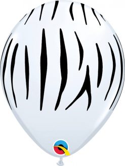 11" / 28cm Zebra Stripes White Qualatex #37044-1