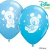 11" / 28cm Disney Mickey Mouse Baby Stars Asst of Pale Blue, Robin's Egg Blue Qualatex #42839-1