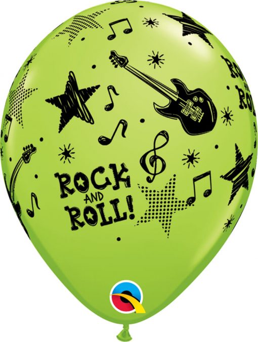 11" / 28cm Rock And Rock Stars Asst of Red, Lime Green, Yellow, Robin's Egg Blue Qualatex #44795-1