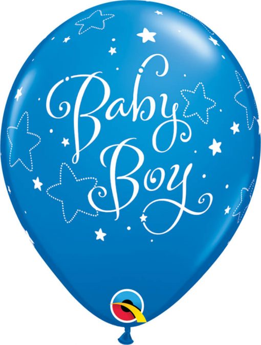 11" / 28cm Baby Boy Stars Asst of Dark Blue, Robin's Egg Blue Qualatex #51787-1