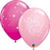 11" / 28cm Baby Girl Stars Asst of Wild Berry, Pink Qualatex #51814-1