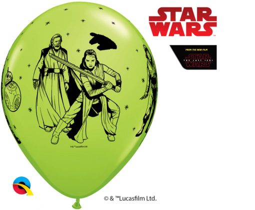 12" / 30cm 6szt Star Wars: The Last Jedi Asst of Red, Lime Green, Robin's Egg Blue Qualatex #57625