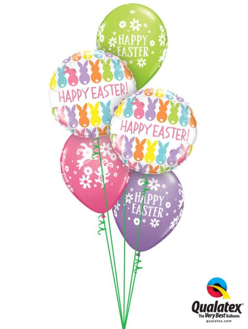 Bukiet 883 Happy Easter Bunnies & Daisies Qualatex #82201-2 57815-3