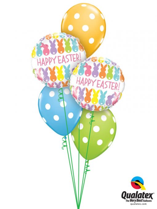 Bukiet 884 Happy Easter Polka Dots Qualatex #82201-2 86421-3
