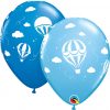 11" / 28cm Hot Air Balloons Asst of Pale Blue, Dark Blue Qualatex #86560-1