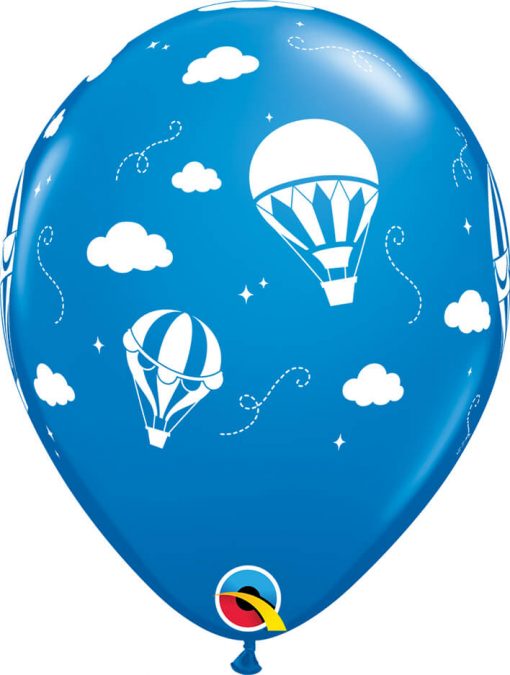 11" / 28cm Hot Air Balloons Asst of Pale Blue, Dark Blue Qualatex #86560-1