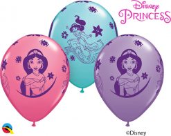 11" / 28cm Disney Princess Jasmine Asst of Spring Lilac, Caribbean Blue, Rose Qualatex #87472-1
