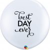 3' / 91cm Simply Best Day Ever White Qualatex #88201-1
