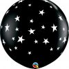 3' / 91cm Contempo Stars-A-Round Onyx Black Qualatex #88280-1