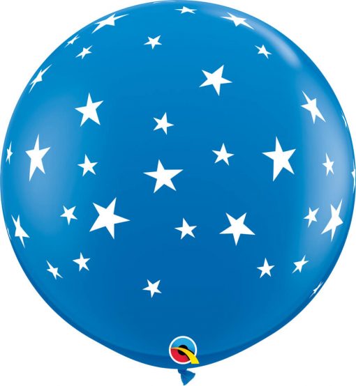 3' / 91cm Contempo Stars-A-Round Dark Blue Qualatex #88282-1