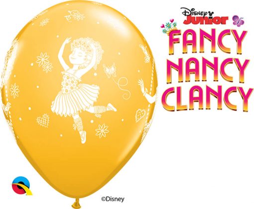 12" / 30cm 6szt Disney Fancy Nancy Clancy Asst of Wild Berry, Tropical Teal, Goldenrod Qualatex #89234