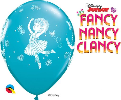 12" / 30cm 6szt Disney Fancy Nancy Clancy Asst of Wild Berry, Tropical Teal, Goldenrod Qualatex #89234