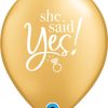 11" / 28cm She Said Yes! Gold Qualatex #89444-1