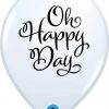 11" / 28cm Simply Oh Happy Day White Qualatex #90994-1