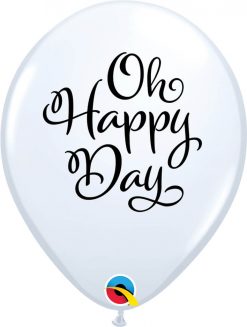 11" / 28cm Simply Oh Happy Day White Qualatex #90994-1