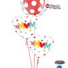 Bukiet 929 Mother's Day Giant Polka Dots & Hearts Qualatex #16872 82204-2 43730-1