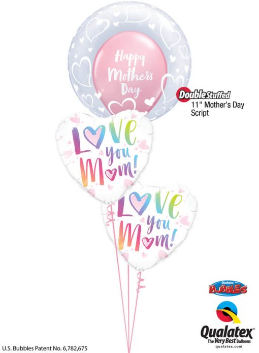 Bukiet 925 Multicolored Mother's Day Hearts Qualatex #29505 82256-2 85772-1