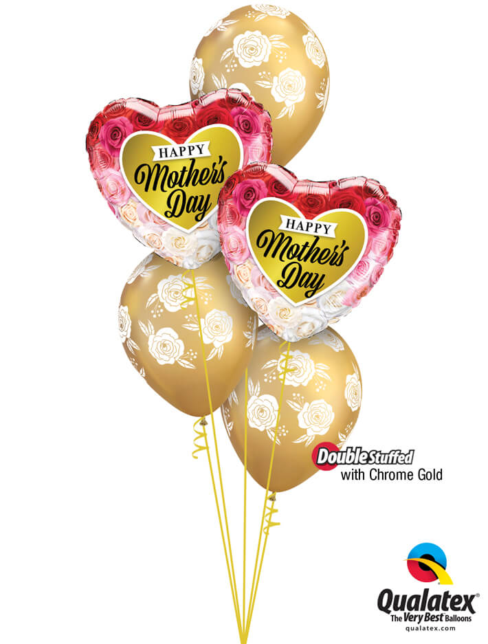 Bukiet 898 Chrome™ Gold Mother's Day Flowers Qualatex #82210-2 85640-3 58271-3