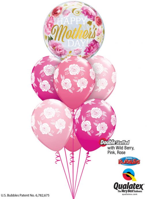 Bukiet 915 Wild Berry, Pink, & Rose Mother's Day Blossoms Qualatex #82541 85640-6 43783-6