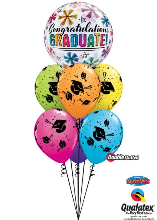 Bukiet 966 Time to Celebrate Grad! Qualatex #47364 41544 48955 43791 43761 43804 82699 82685