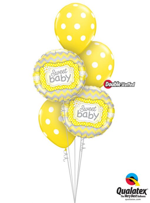 Bukiet 1010 Big Yellow Baby Polka Dots Qualatex #25856-2 81680-3 43804-3
