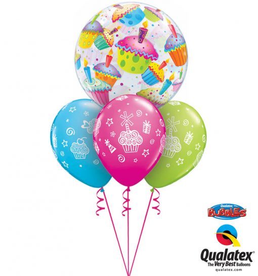 Bukiet 1076 Colorful Birthday Cupcakes Qualatex #34407 31227-3
