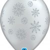 11" / 28cm Glitter Snowflakes-A-Round Qualatex #80170-1