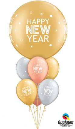 Bukiet 1130 Happy New Year Champagne Bubbles Qualatex#90184 97326-6