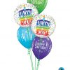 Bukiet 1156 Rainbow Cake & Candles Birthday Qualatex #57298-2 52963-3