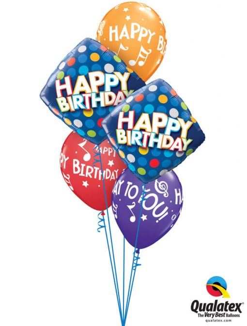 Bukiet 1154 A Very Happy & Musical Birthday Qualatex #57331-2 18461-3