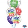 Bukiet 1183 Colorful Birthday Candle & Confetti Qualatex #57791 57298-2 52964-2